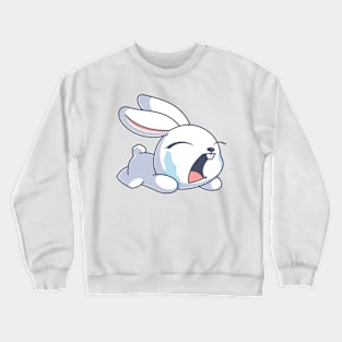 The cute bunny is crying cartoon Crewneck Sweatshirt